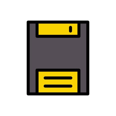 diskette vektör renk çizgisi simgesi