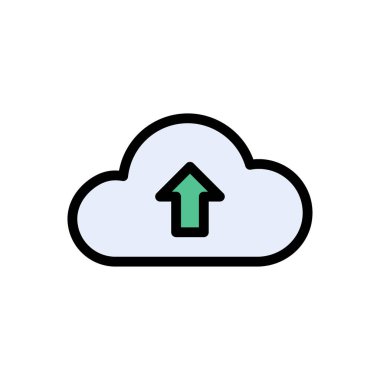 bulut vektör renk çizgisi simgesi