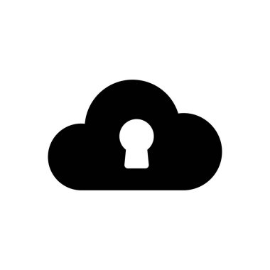 Güvenlik vektörü glyph düz simgesi