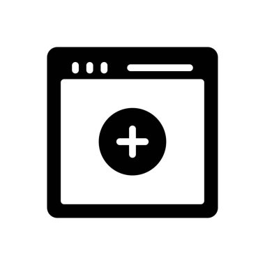 tarayıcı vektörü glyph düz simgesi