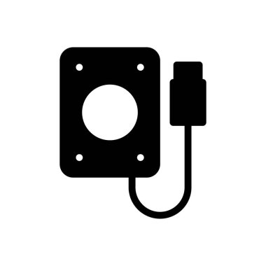 sürücü vektörü glyph düz simgesi