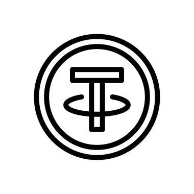 para birimi vektörü ince çizgi simgesi 