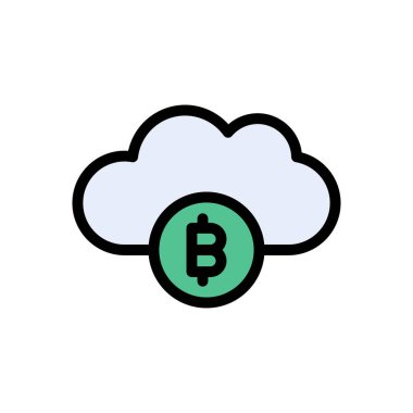 bulut vektör renk çizgisi simgesi