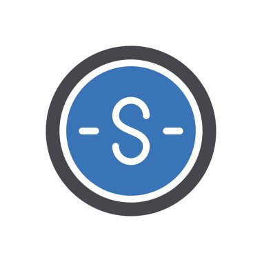 Bozuk para vektörü renk simgesi