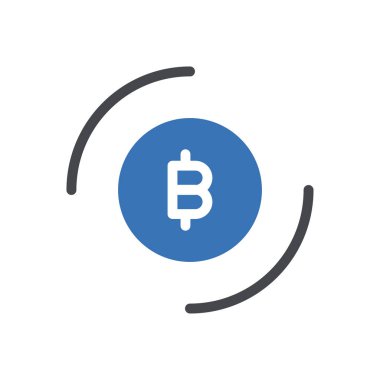 Bitcoin vektör renk simgesi 