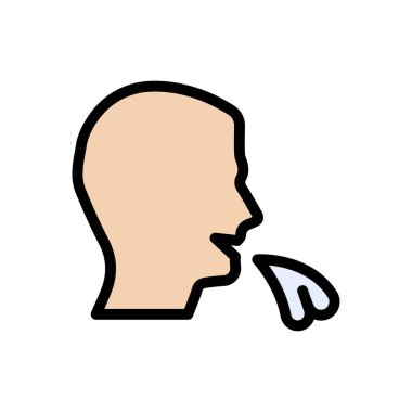 öksürük vektörü renk simgesi