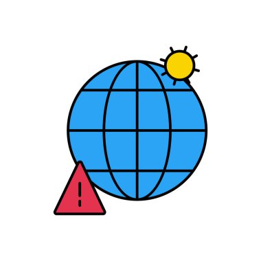 tehlike vektör çizgisi renk simgesi