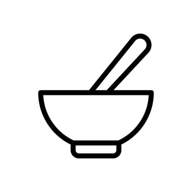 kaşık vektör ince çizgi simgesi 