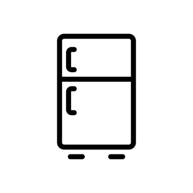 Buzdolabı vektörü ince çizgi simgesi 