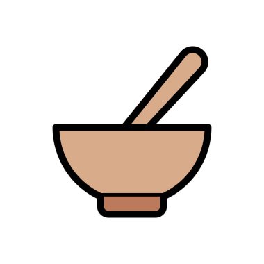 kaşık vektör renk çizgisi simgesi 