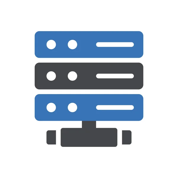 Database Vector Glyph Kleur Pictogram — Stockvector