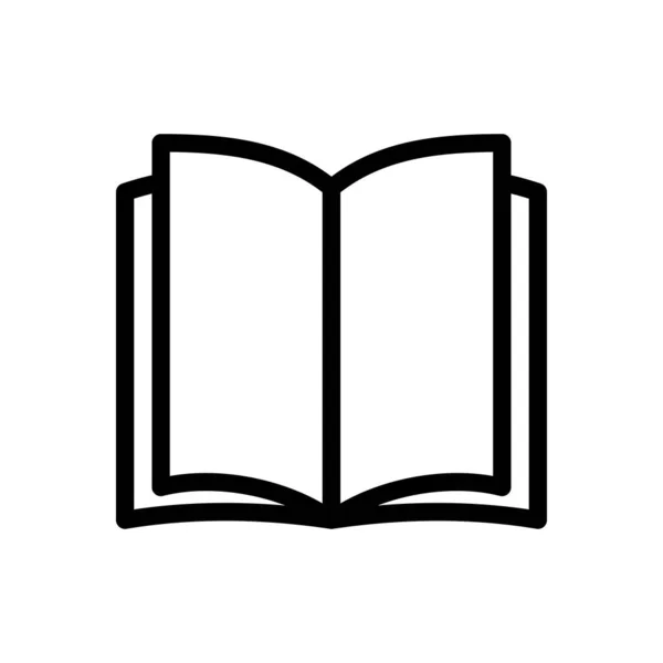 Libro Vector Delgada Línea Icono — Vector de stock