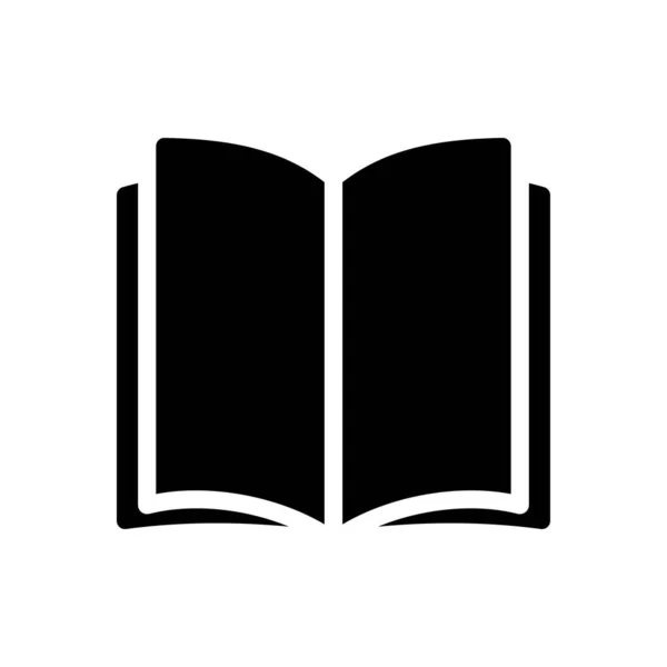 Buch Vektor Glyphen Flaches Symbol — Stockvektor