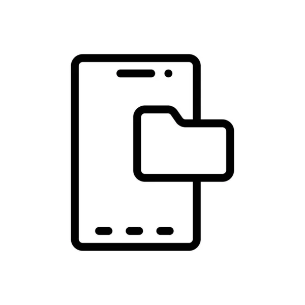 Icône Ligne Mince Vecteur Mobile — Image vectorielle