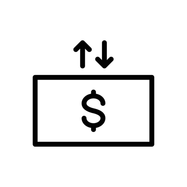 Money Vector Thin Line Icon — Stock Vector
