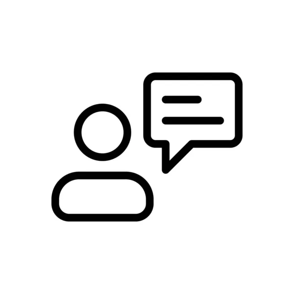 Commentaar Vector Dunne Lijn Pictogram — Stockvector