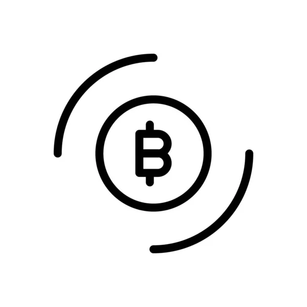 Bitcoin Vector Thin Line Icon — Stock Vector