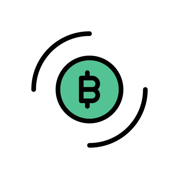 Bitcoin Vector Color Line Icon — Stock Vector