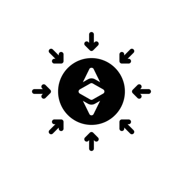 Blockchain Vektor Glyphen Flaches Symbol — Stockvektor