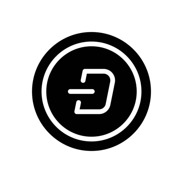 Darkcoin Vector Glyph Flat Icon — Stock Vector