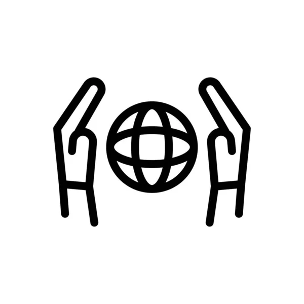 Welt Vektor Symbol Für Dünne Linien — Stockvektor