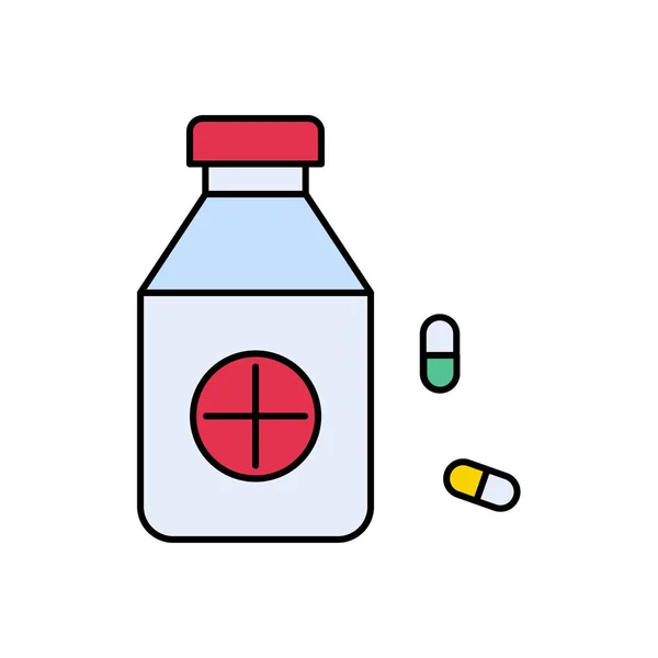 Capsule Vector Lijn Kleur Pictogram — Stockvector