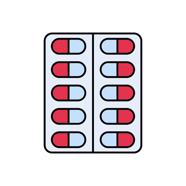 Médecine Vectoriel Ligne Couleur Icône — Image vectorielle