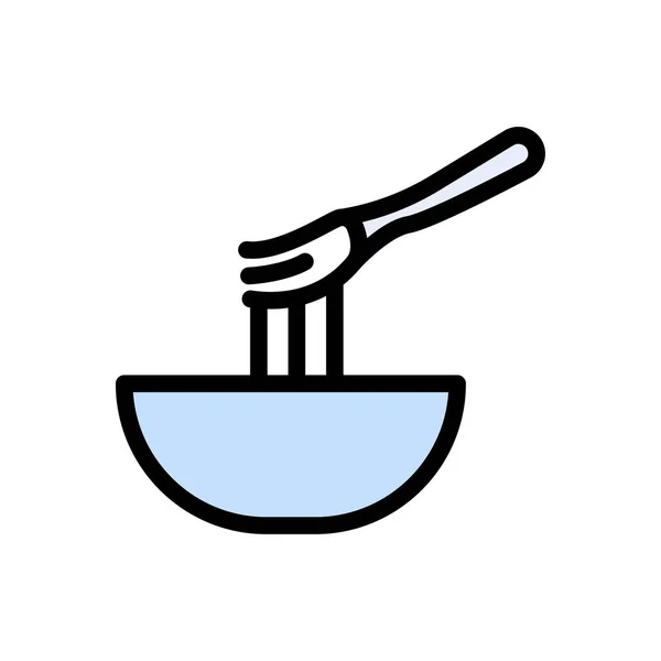 Bowl Vector Kleur Lijn Pictogram — Stockvector