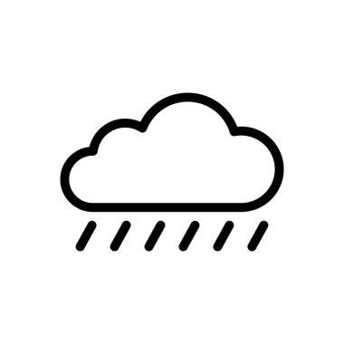 yağmur vektörü ince çizgi simgesi 