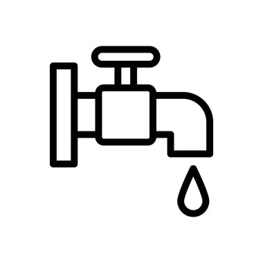 Musluk vektörü ince çizgi simgesi 