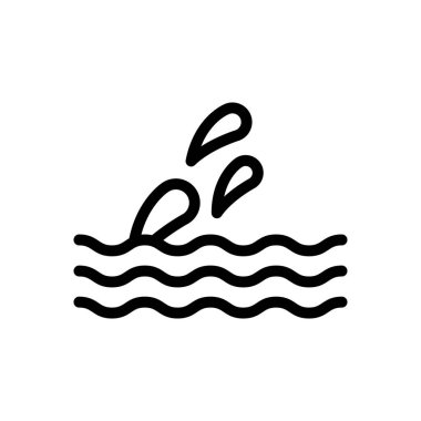 deniz vektörü ince çizgi simgesi 