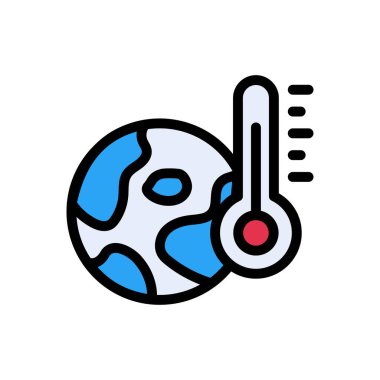 sıcaklık vektörü renk çizgisi simgesi 