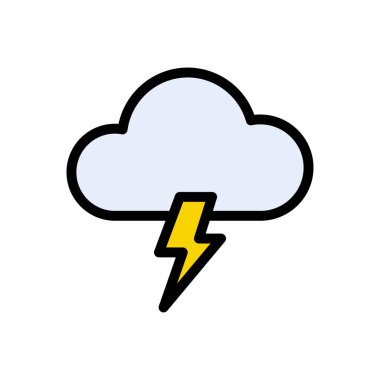 fırtına vektörü renk çizgisi simgesi 