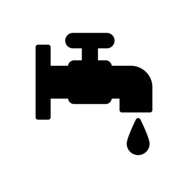 Musluk vektörü kabartması düz simge 