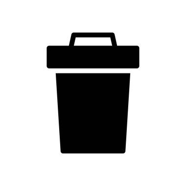 Çöp kutusu vektör simgesi düz simge 