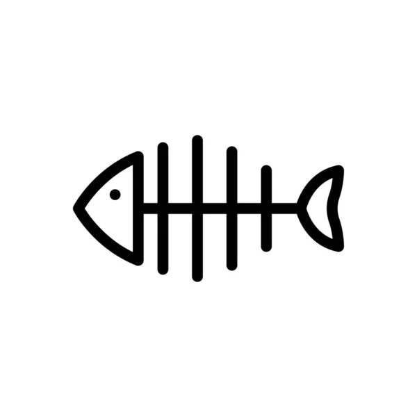 Fisch Vektor Dünne Linie Symbol — Stockvektor