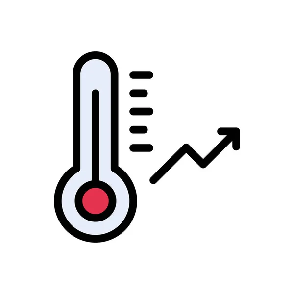 温度計ベクトルカラーラインアイコン — ストックベクタ