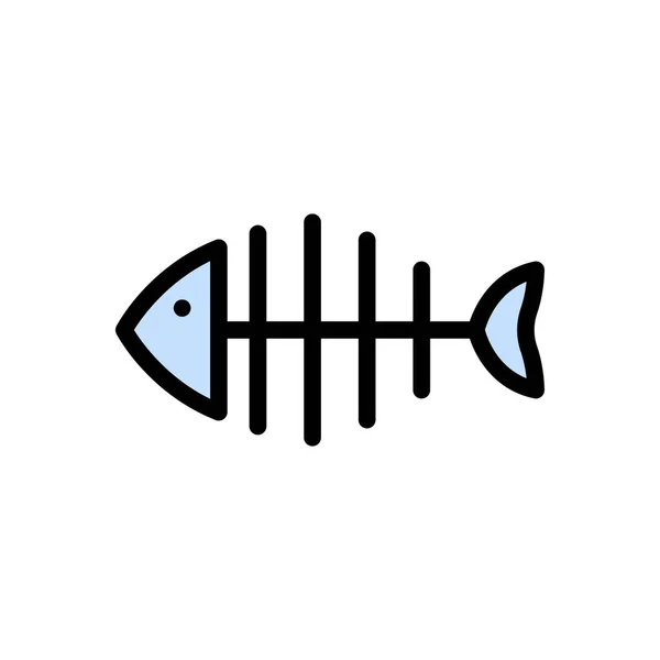 Fisch Vektor Farbe Linie Symbol — Stockvektor