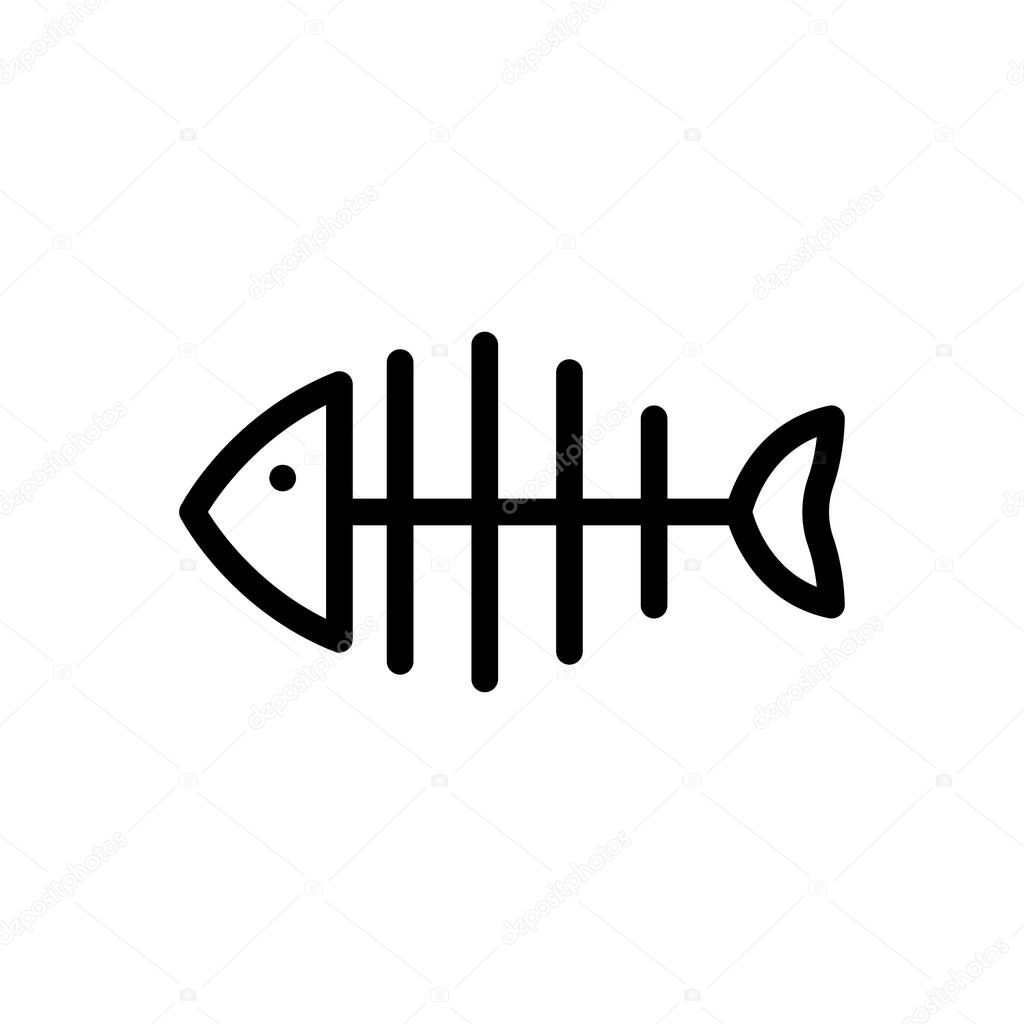 fish vector thin line  icon 