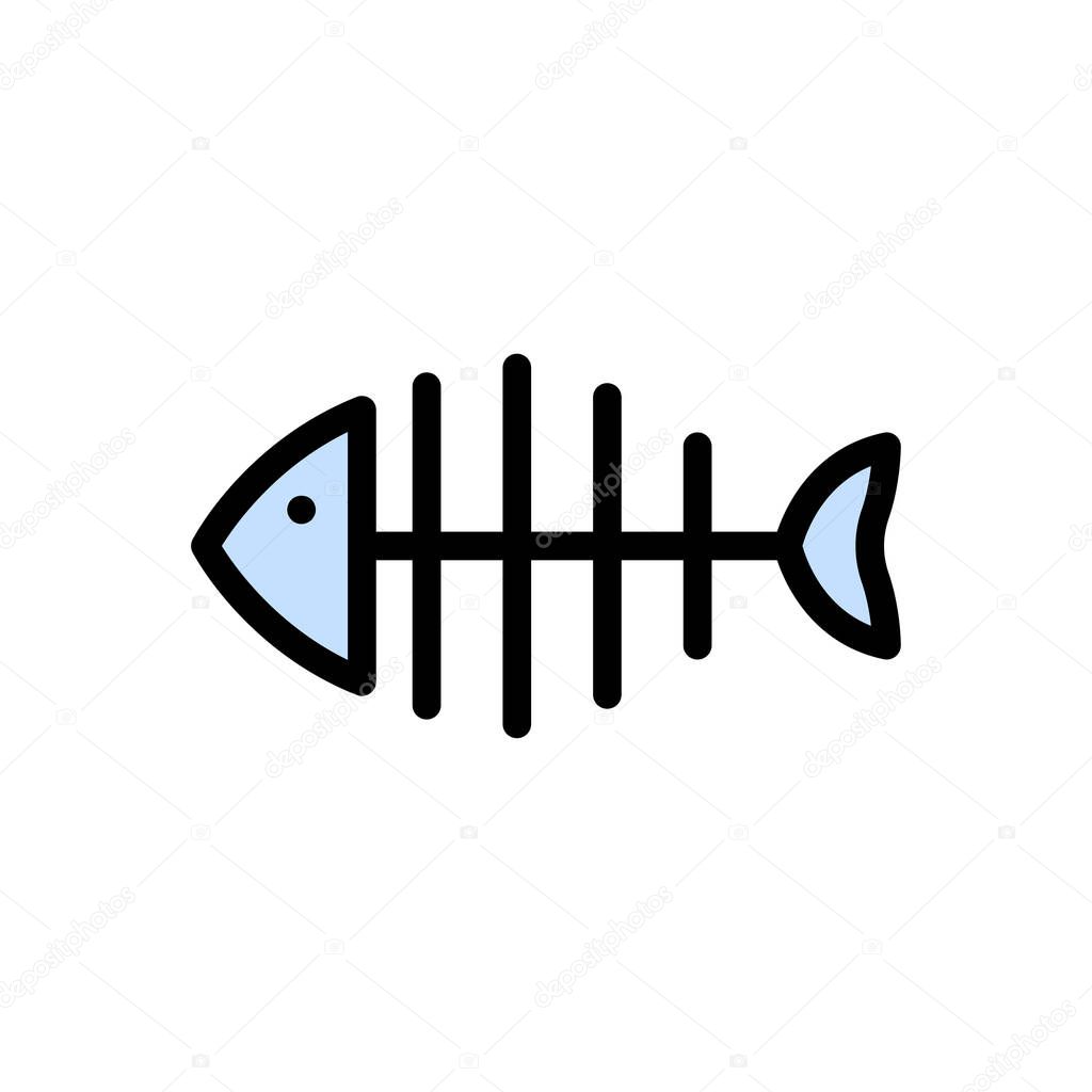 fish vector color line  icon 