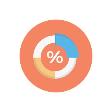 yüzde vektör dairesi düz simgesi