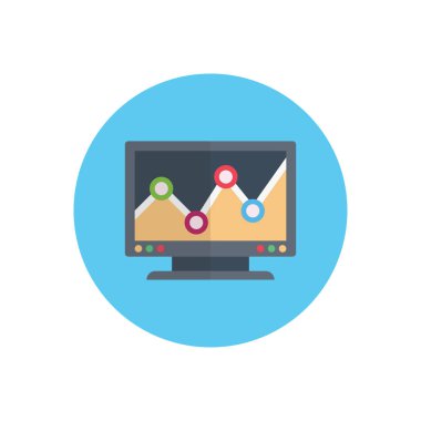 ekran vektör dairesi düz simgesi