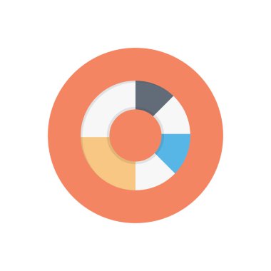 istatistik vektör dairesi düz simgesi