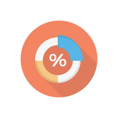 yüzde çember gölge düz simgesi