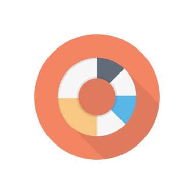 istatistik çemberi gölge düz simgesi