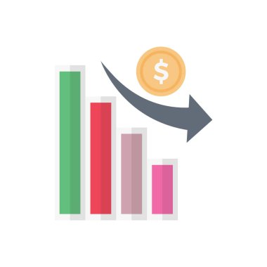 grafik vektörü düz renk simgesi
