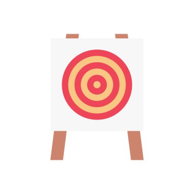 dart tahtası vektör düz renk simgesi