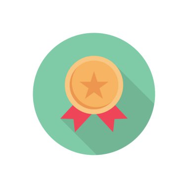 Madalya çemberi gölge düz simgesi