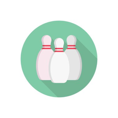 Bowling dairesi düz simgesi