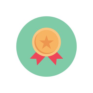 madalya vektör dairesi düz simgesi